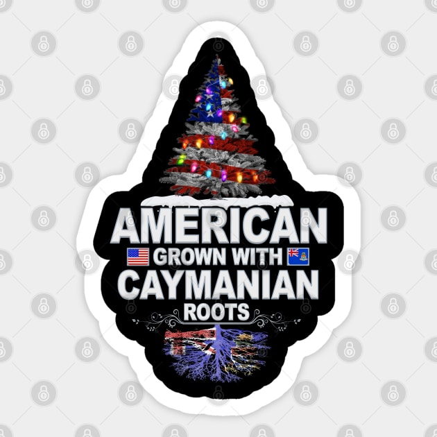 Christmas Tree  American Grown With Caymanian Roots - Gift for Caymanian From Cayman Islands Sticker by Country Flags